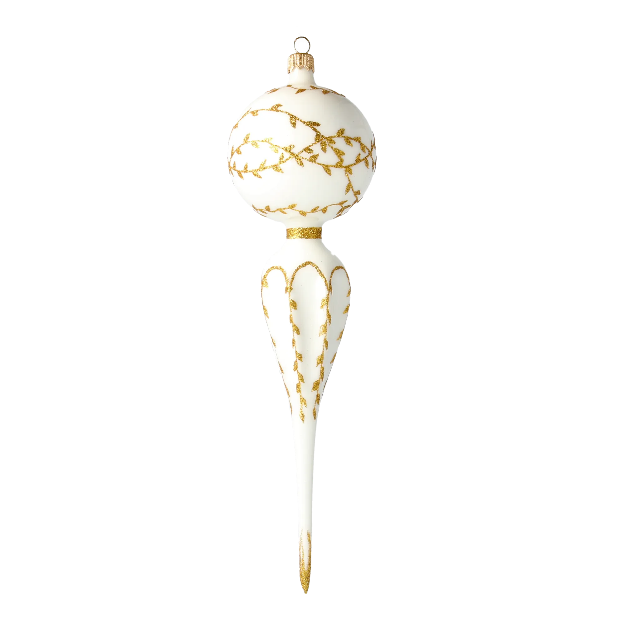 Alabaster Gilded Solstice | Hand-Painted Glass Ornament | Blubom 2021-171