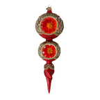 Crimson Amber Solstice | Hand-Painted Glass Ornament | Blubom 2021-173