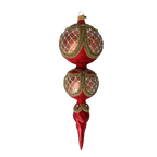 Crimson Amber Solstice | Hand-Painted Glass Ornament | Blubom 2021-173