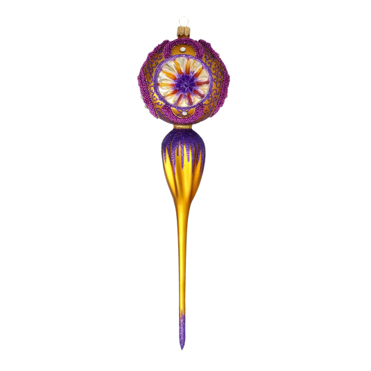 Royal Amethyst Drop Handmade Glass Christmas ornament Retro Glass Reflector Ornament