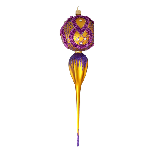 Royal Amethyst Drop Handmade Glass Christmas ornament Retro Glass Reflector Ornament