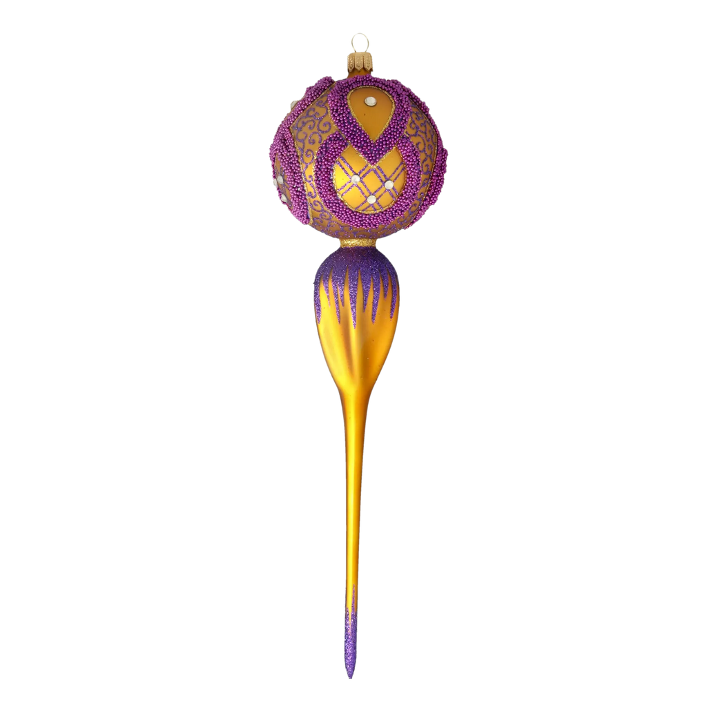 Amethyst Solstice | Hand-Painted Glass Ornament | Blubom 2021-174