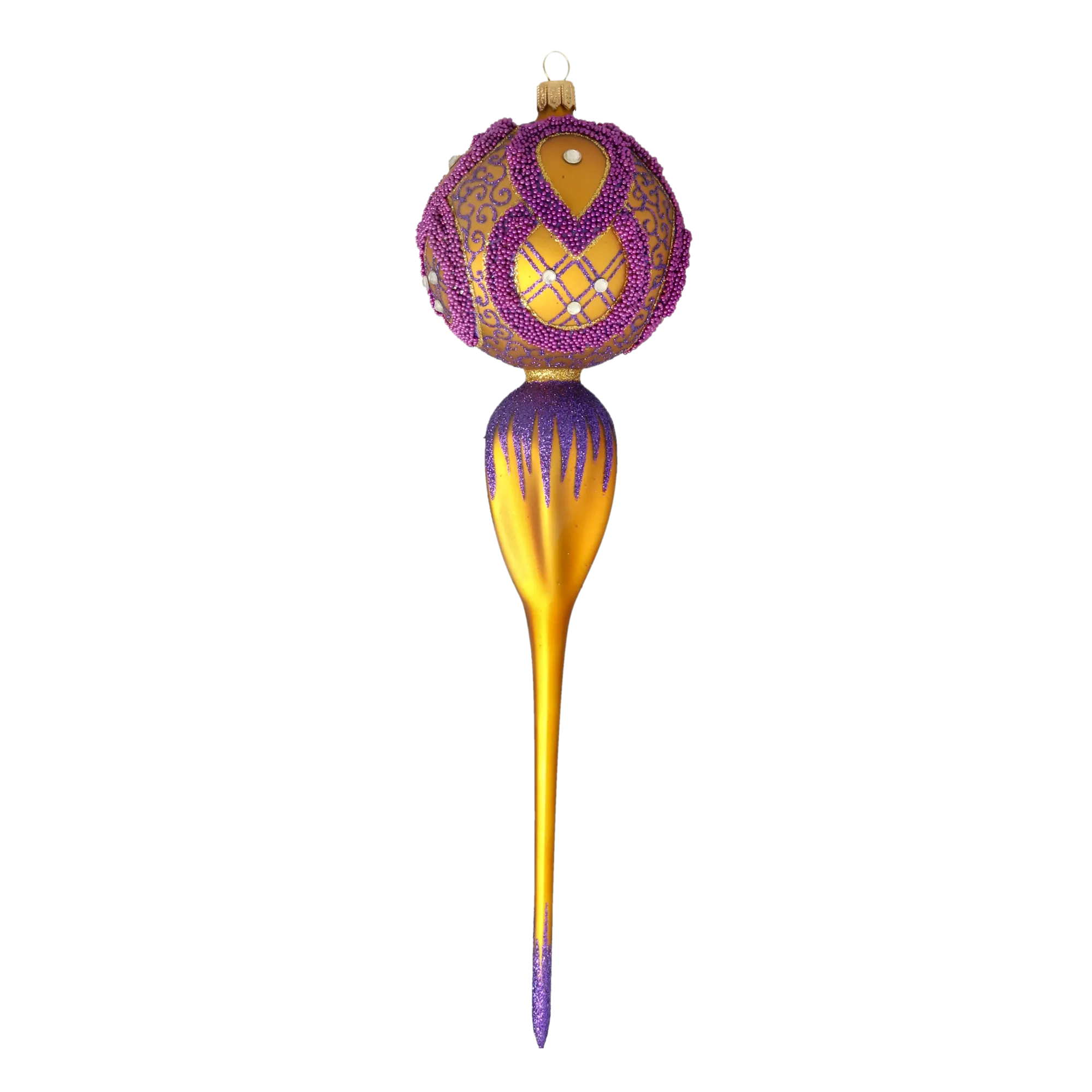 Royal Amethyst Drop Handmade Glass Christmas ornament Retro Glass Reflector Ornament 2021-174