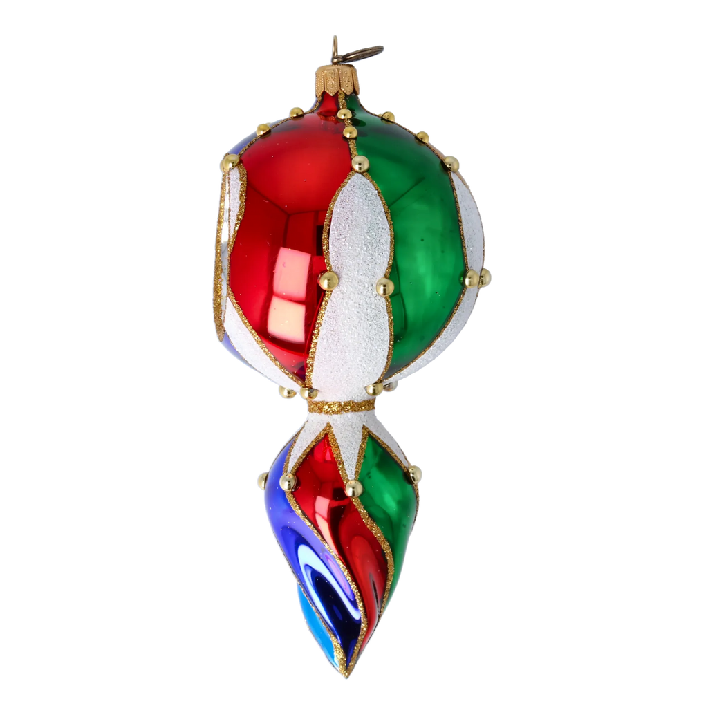 Gilded Indigo Solstice | Hand-Painted Glass Ornament | Blubom 2021-175