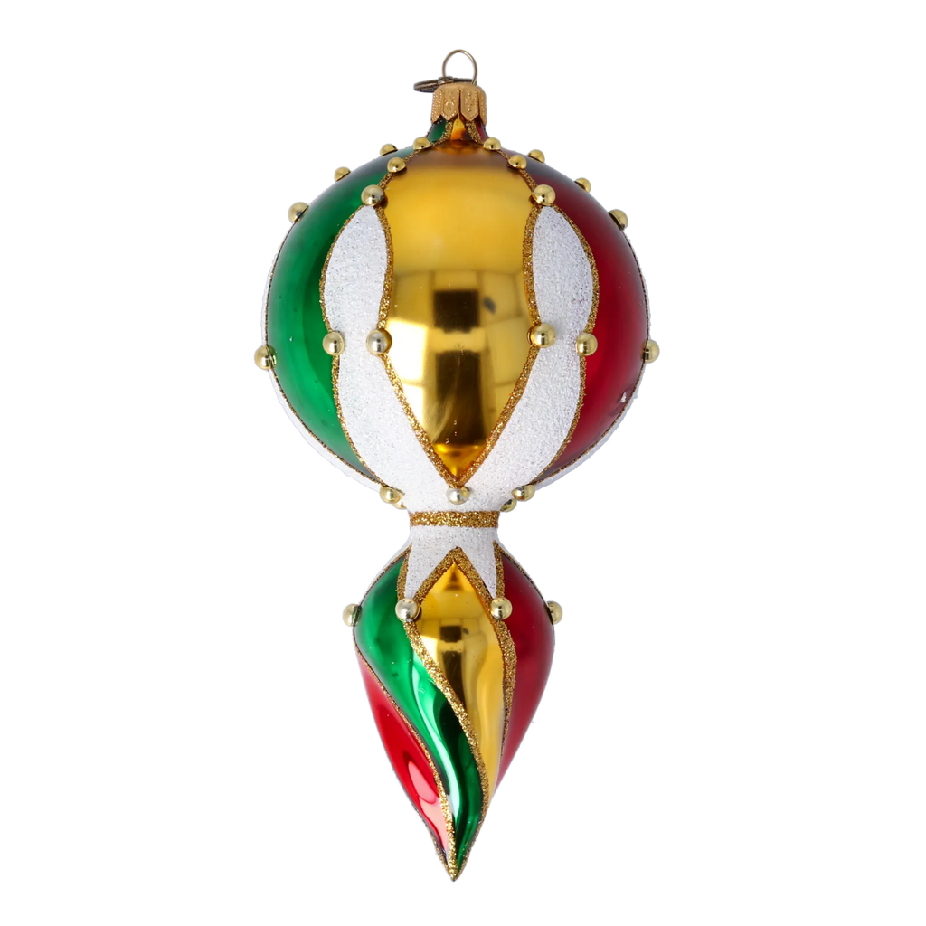 Gilded Indigo Solstice | Hand-Painted Glass Ornament | Blubom 2021-175