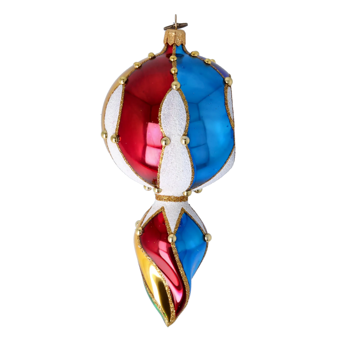 Gilded Indigo Solstice | Hand-Painted Glass Ornament | Blubom 2021-175