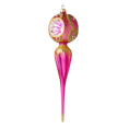 Load image into Gallery viewer, Gilded Magenta Reflector Drop Premium christmas glass ornament 2021-185
