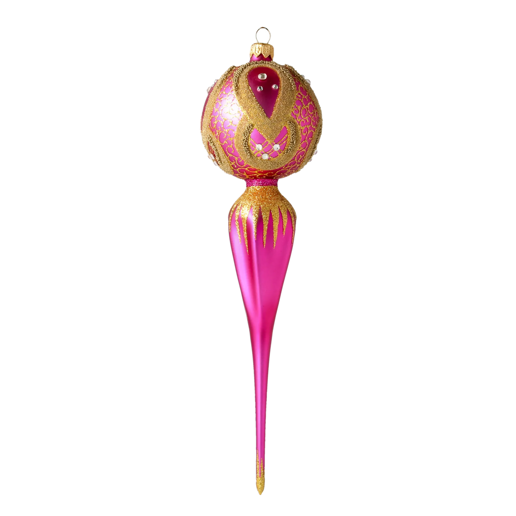 Magenta Solar Zenith | Hand-Painted Glass Ornament | Blubom 2021-185