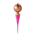 Load image into Gallery viewer, Gilded Magenta Reflector Drop Premium christmas glass ornament 2021-185
