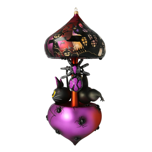 Midnight Bat Carousel Halloween  Spider Carousel Handmade Glass Christmas ornament 2021-206