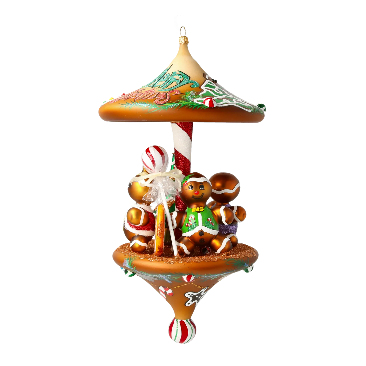 Jovial Spice Procession | Hand-Painted Glass Ornament | Blubom 2021-212