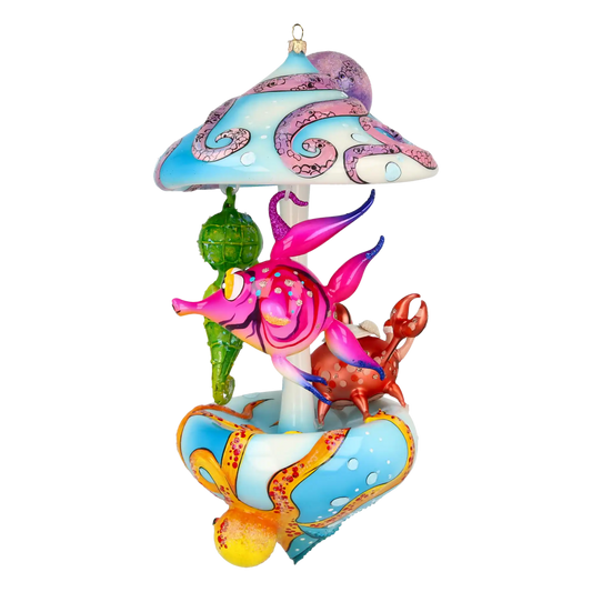 Ocean Fairytale Carousel Handmade Glass Christmas ornament