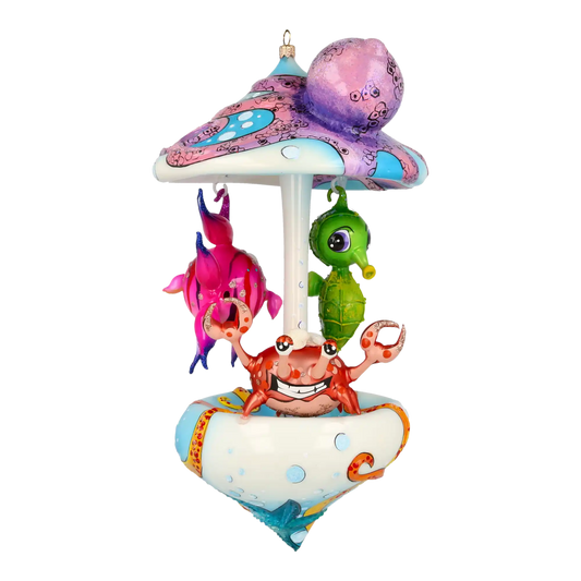 Ocean Fairytale Carousel Handmade Glass Christmas ornament