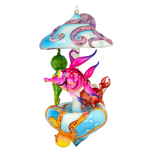 Ocean Fairytale Carousel Handmade Glass Christmas ornament 2021-213