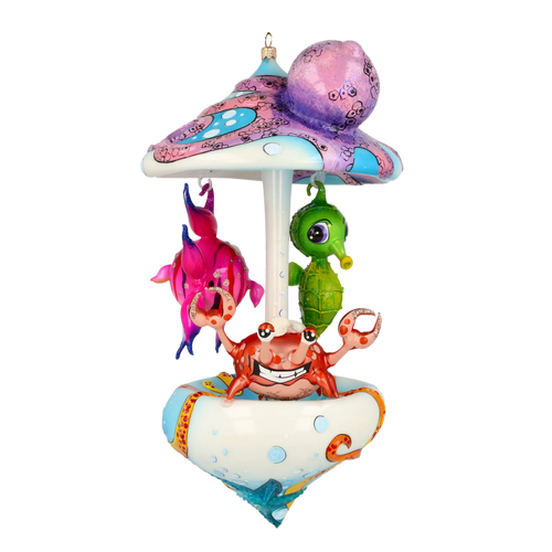 Vivid Reef Procession | Hand-Painted Glass Ornament | Blubom 2021-213