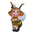 Load image into Gallery viewer, Honeybee Girl Ornament Handmade Glass Christmas ornament bee

