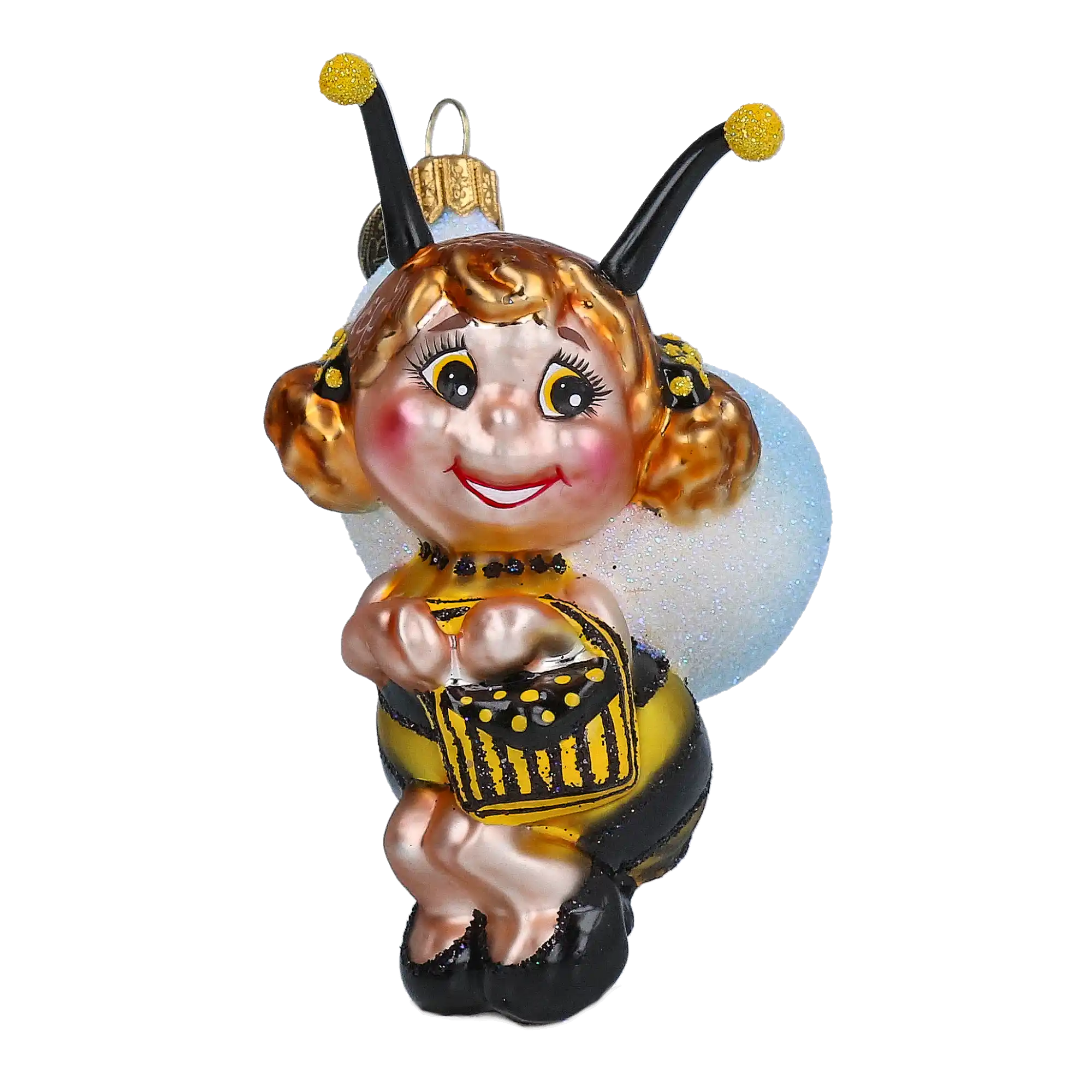 Honeybee Girl Ornament Handmade Glass Christmas ornament bee