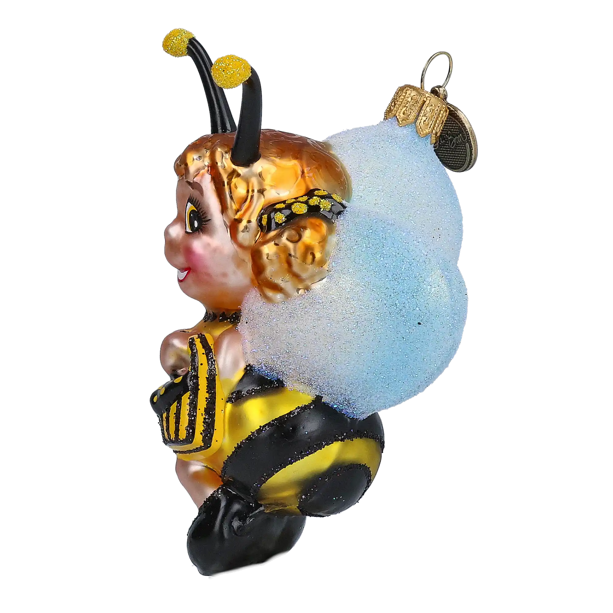 Honeybee Girl Ornament Handmade Glass Christmas ornament bee