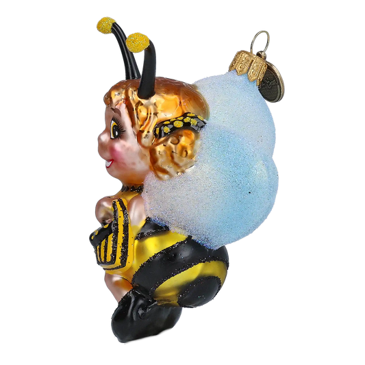 Honeybee Girl Ornament Handmade Glass Christmas ornament bee