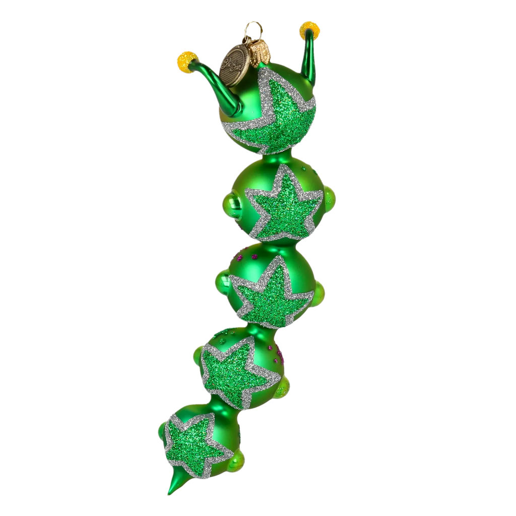 Inquisitive Verdant Voyager | Hand-Painted Glass Ornament | Blubom 2022-007