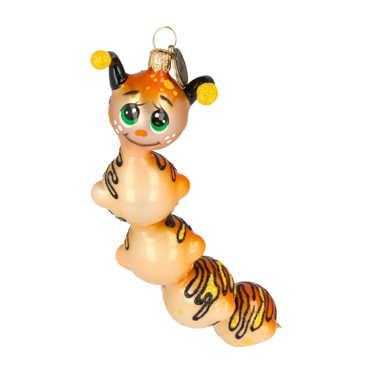 Earnest Tiger Voyager | Hand-Painted Glass Ornament | Blubom 2022-010
