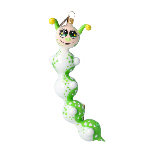 Emerald Spotted Caterpillar Premium christmas glass ornament 2022-012