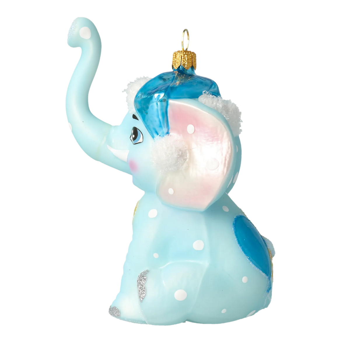 Serene Azure Calf | Hand-Painted Glass Ornament | Blubom 2022-019