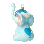 Serene Azure Calf | Hand-Painted Glass Ornament | Blubom 2022-019