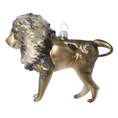 Load image into Gallery viewer, Silver Mane Lion Glass Ornament  Handmade Glass Christmas ornament.
