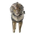 Load image into Gallery viewer, Silver Mane Lion Glass Ornament  Handmade Glass Christmas ornament.
