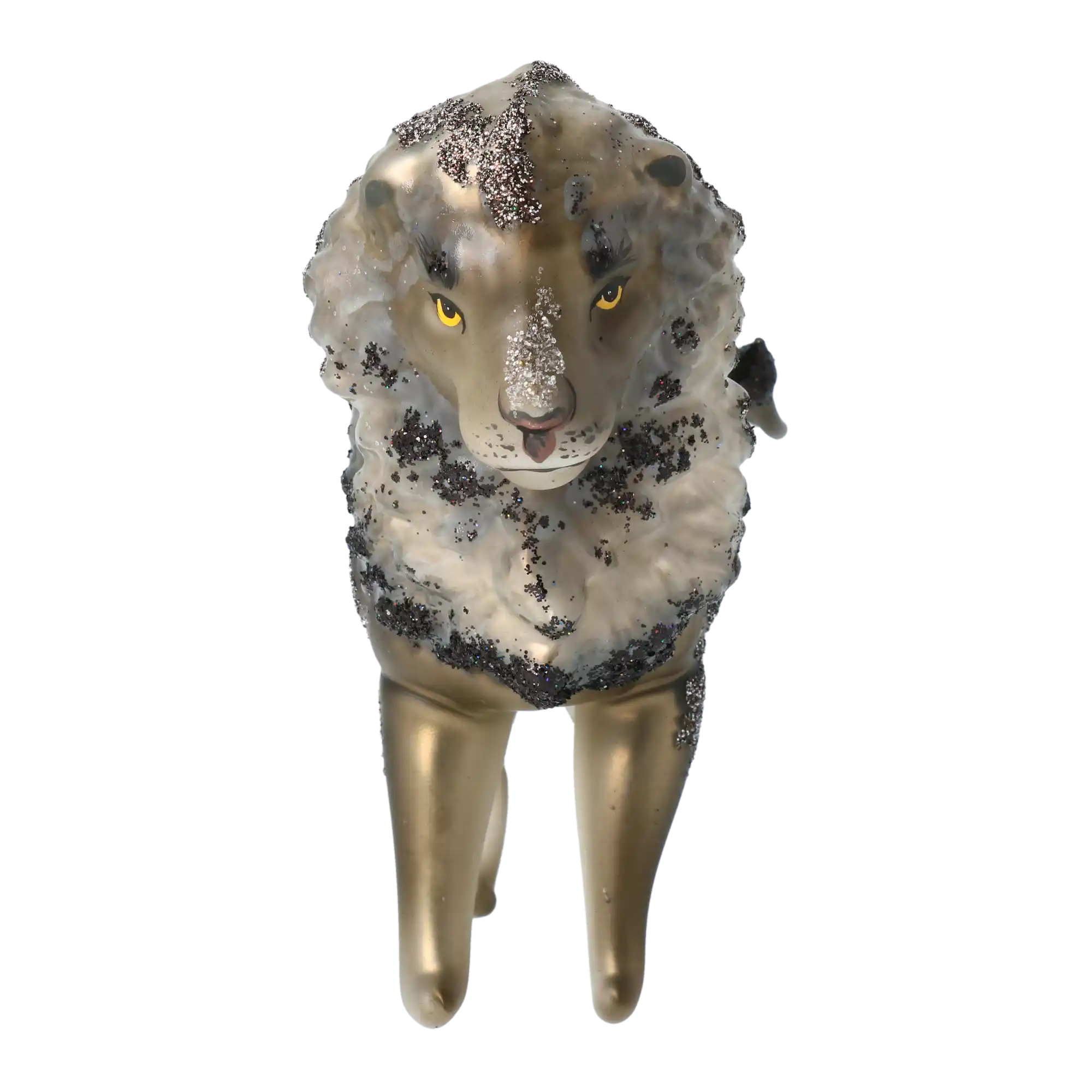 Silver Mane Lion Glass Ornament  Handmade Glass Christmas ornament.