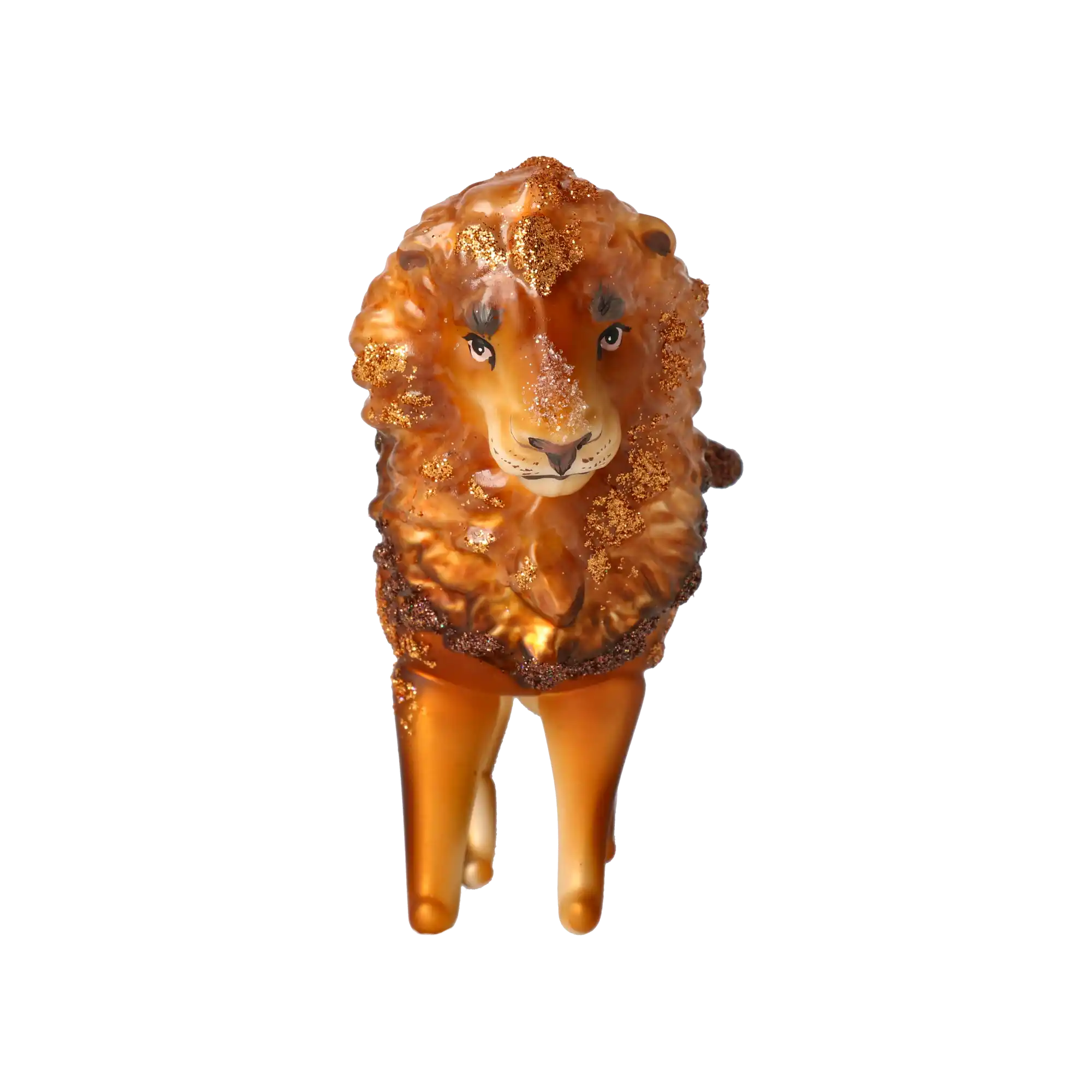 Golden Mane Lion Glass Ornament  Handmade Glass Christmas ornament.