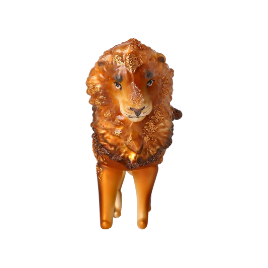 Golden Mane Lion Glass Ornament  Handmade Glass Christmas ornament.