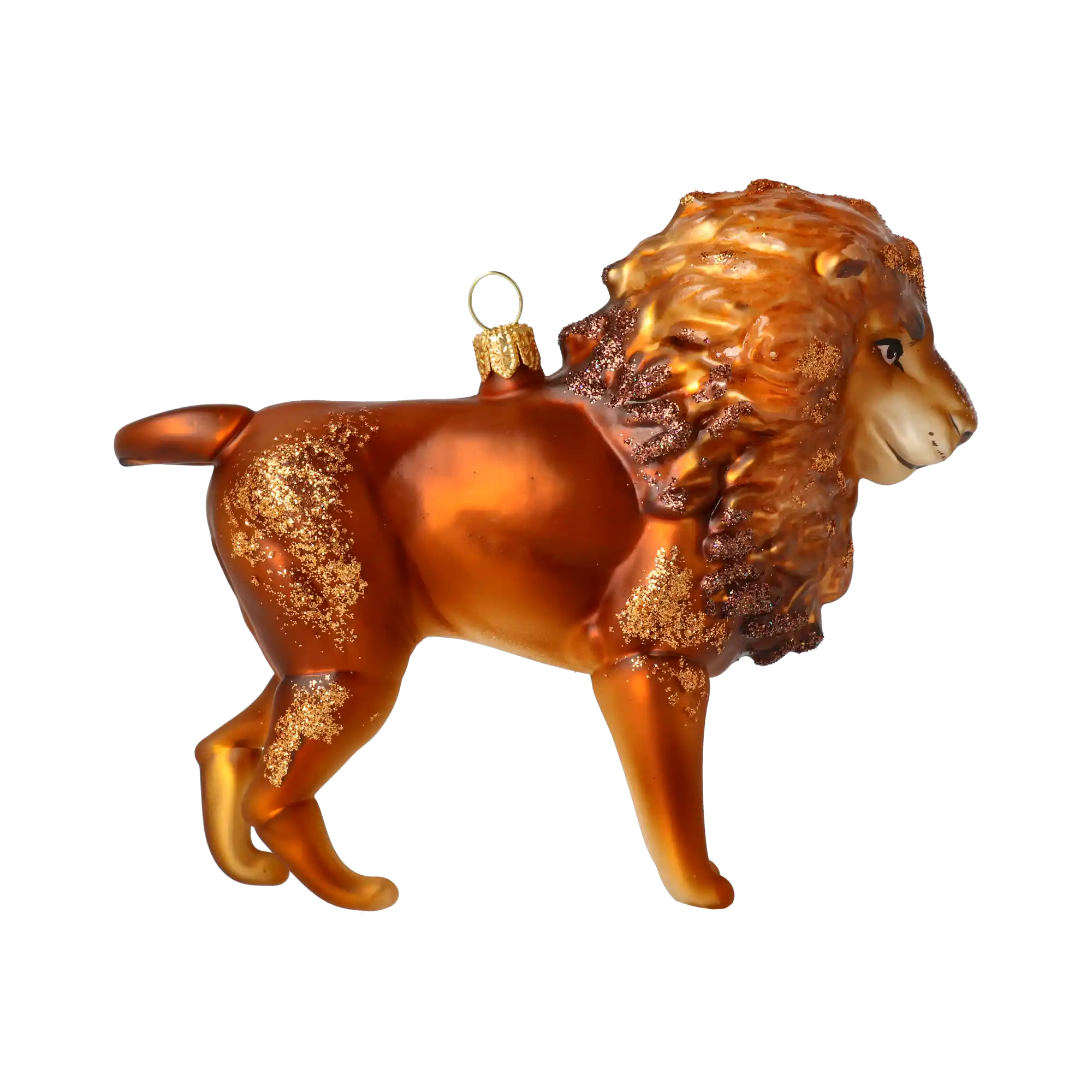 Golden Mane Lion Glass Ornament  Handmade Glass Christmas ornament.