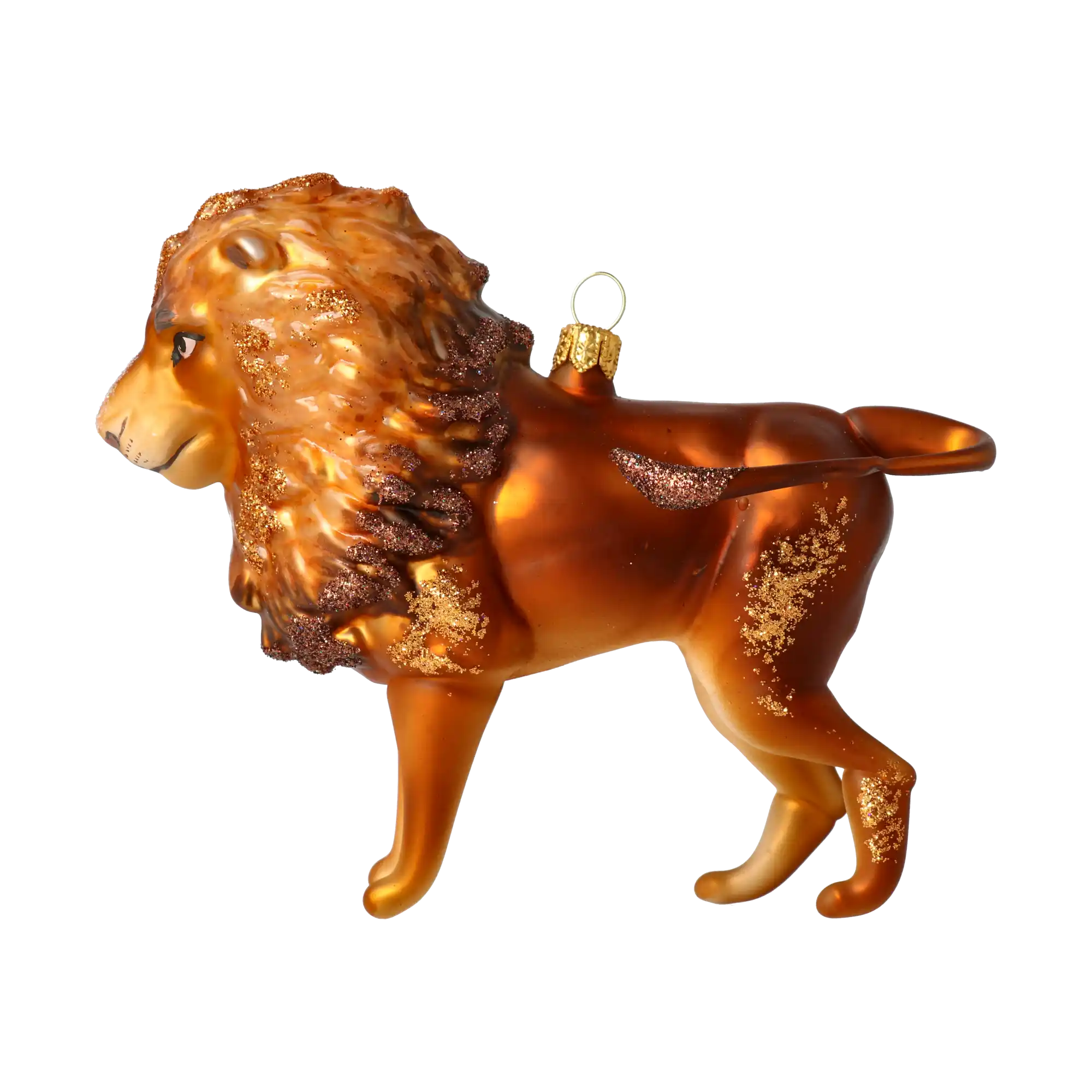 Golden Mane Lion Glass Ornament  Handmade Glass Christmas ornament.