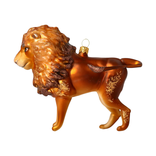 Golden Mane Lion Glass Ornament  Handmade Glass Christmas ornament.