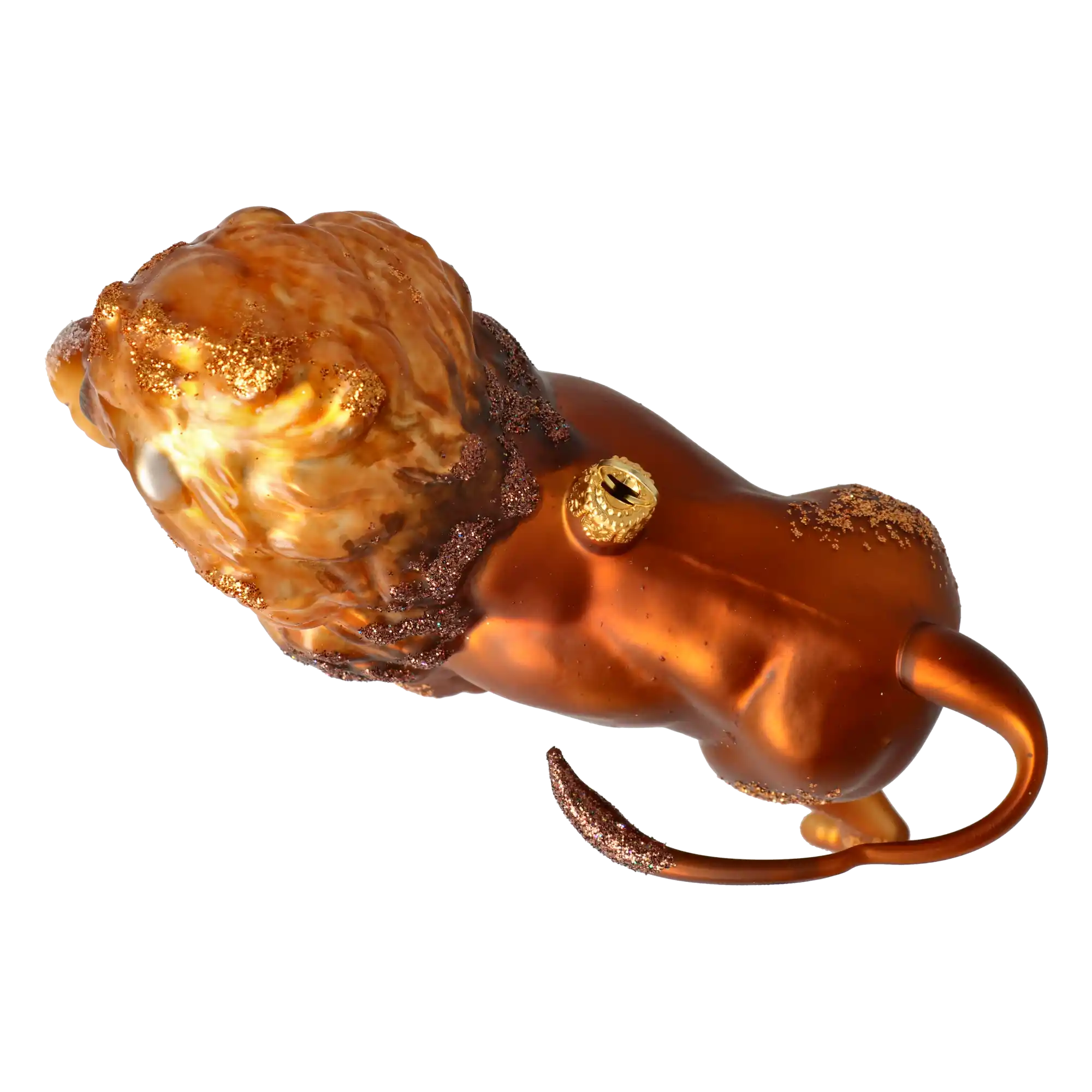 Golden Mane Lion Glass Ornament  Handmade Glass Christmas ornament.