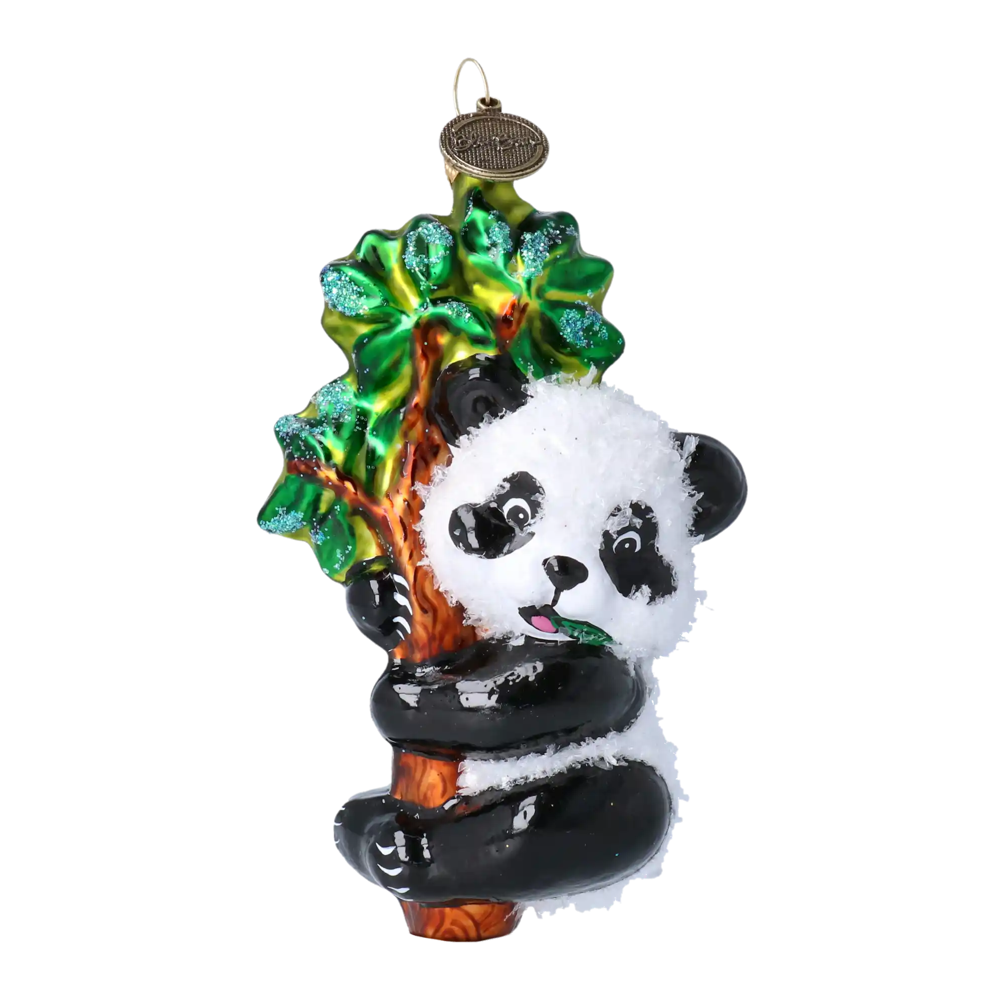 Christmas Ornament Panda with Bamboo