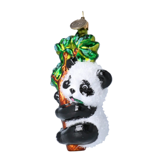 Christmas Ornament Panda with Bamboo