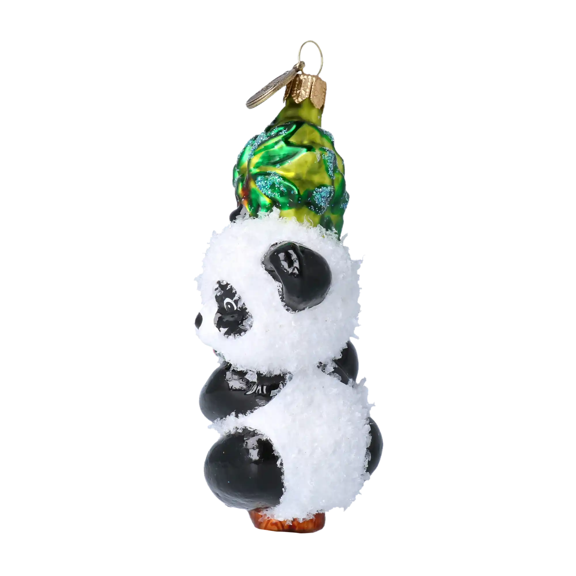 Christmas Ornament Panda with Bamboo