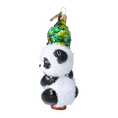 Load image into Gallery viewer, Christmas Ornament Panda with Bamboo. Handmade Glass Christmas ornament. 2022-024
