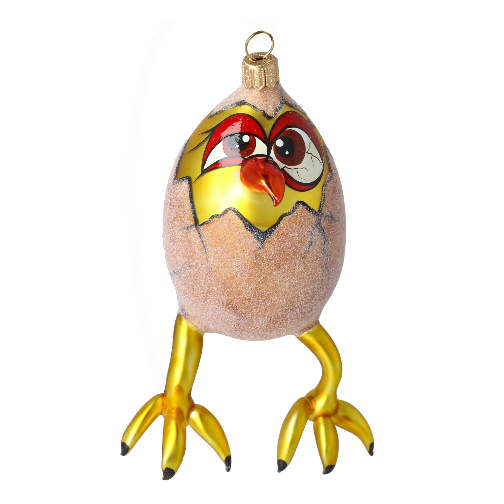 Chicken in Egg. Handmade Glass Christmas ornament. 2022-026