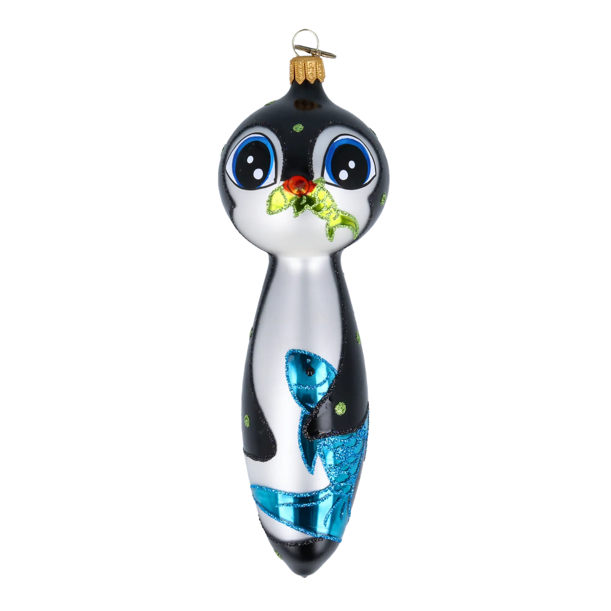 Earnest Arctic Diver | Hand-Painted Glass Ornament | Blubom 2022-036