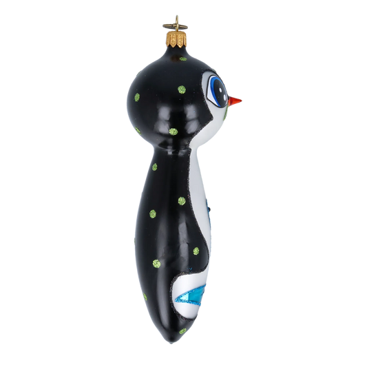 Penguin with Azure Catch Premium christmas glass ornament 2022-036