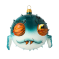 Load image into Gallery viewer, Spiny fish. Handmade Glass Christmas ornament. 2022-040
