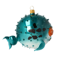 Load image into Gallery viewer, Spiny fish. Handmade Glass Christmas ornament. 2022-040
