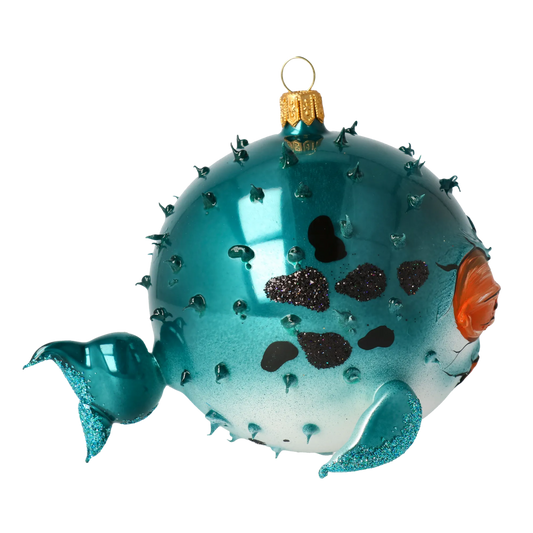 Spiny fish. Handmade Glass Christmas ornament. 2022-040