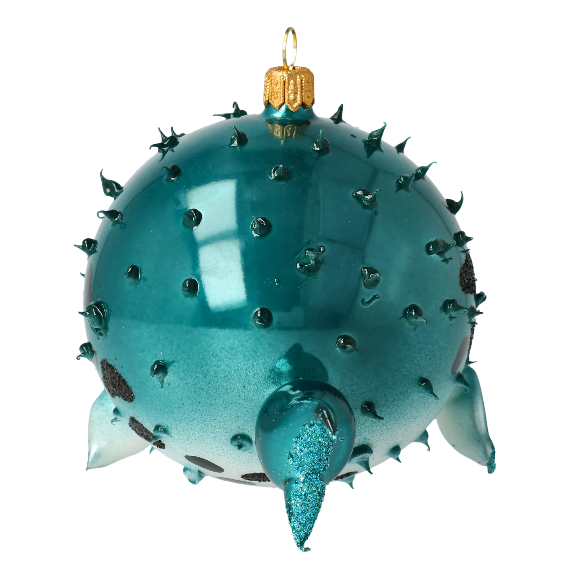 Spiny fish. Handmade Glass Christmas ornament. 2022-040
