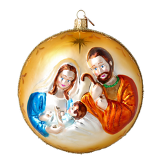 Holy Family Ball in Antique Gold