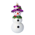 Load image into Gallery viewer, Holly Jolly Frosty Snowman .Handmade Glass Christmas ornament

